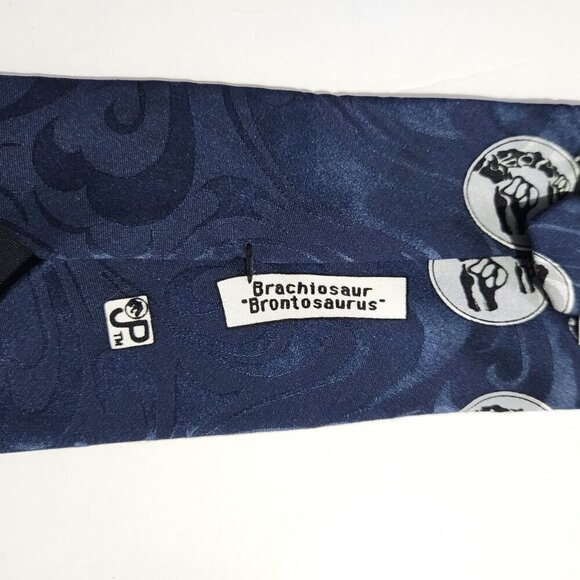Vintage Jurassic Park Brachiosaur “Brontosaurus” Blue Neck Tie 100% Silk - Picture 4 of 7